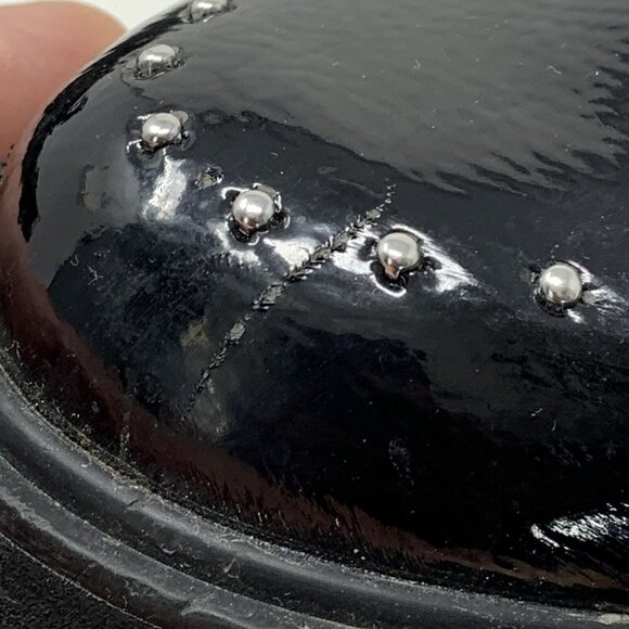 Jane and the Shoe Black Loafer Studded Patent Slip on Shoes Sz 8.5 - Picture 12 of 12